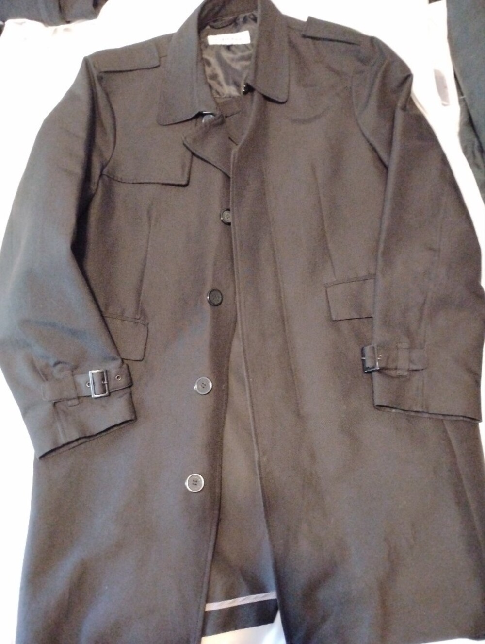 Men's Double-Breasted BlackTrench Coat